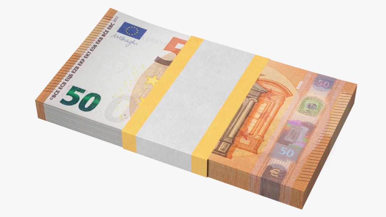 Stack Money 50 Euro 3D model