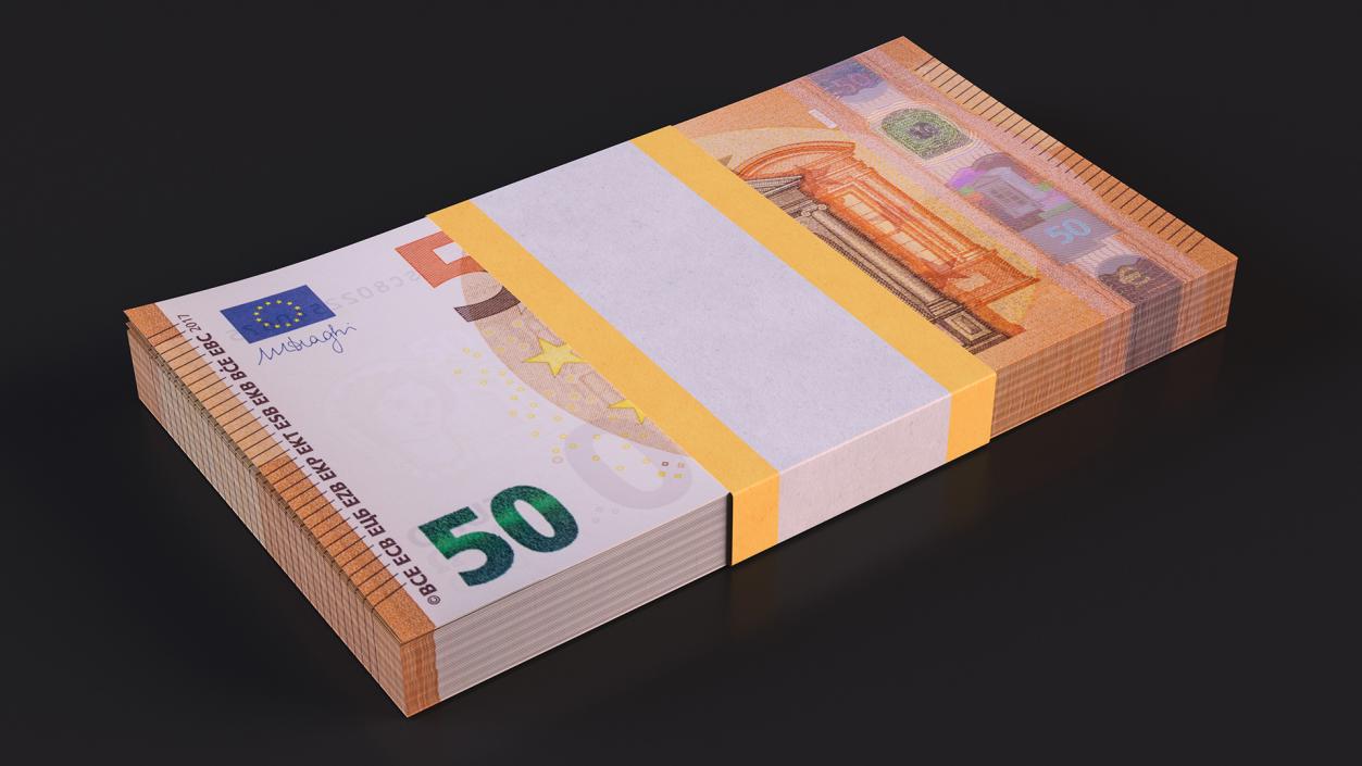 Stack Money 50 Euro 3D model