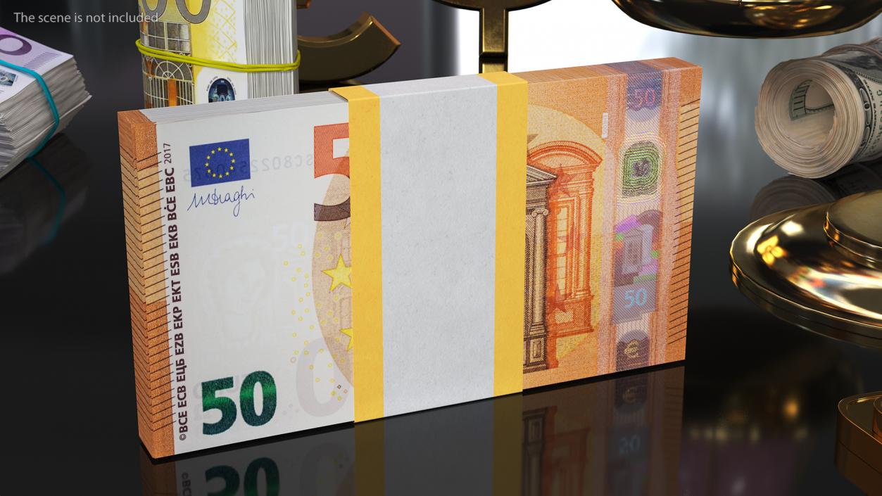 Stack Money 50 Euro 3D model