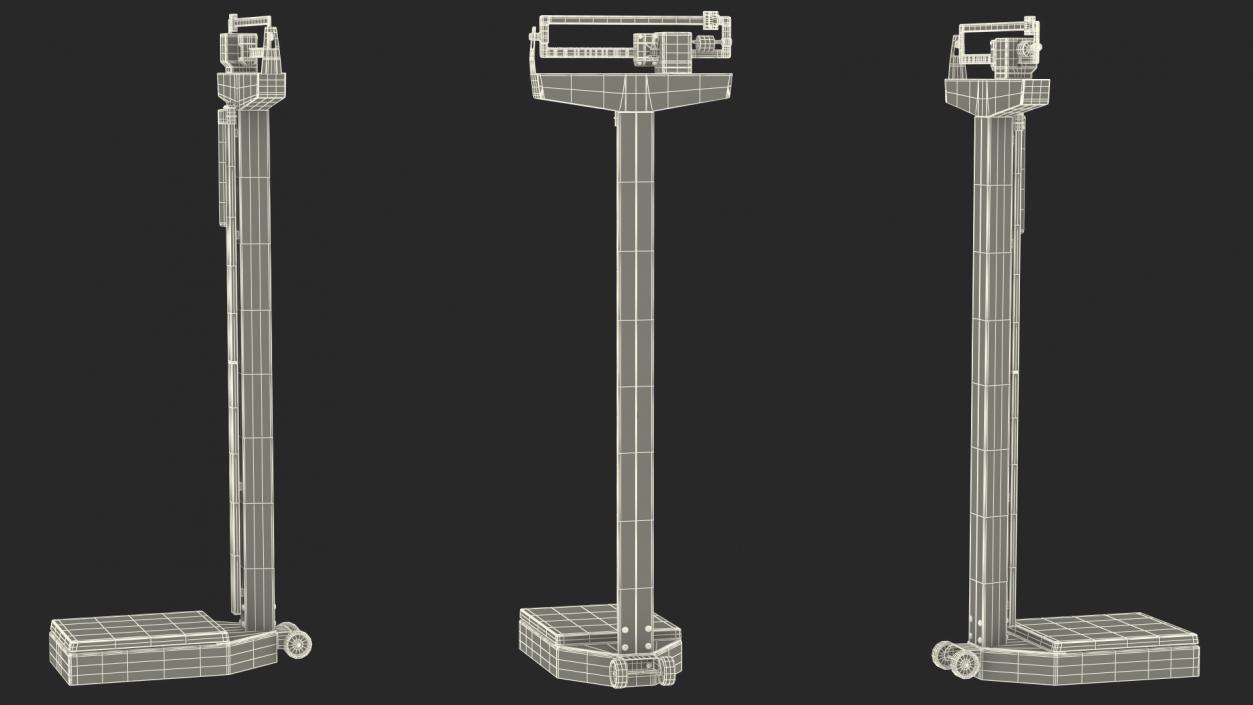 3D model Physician Weighing Scale with Height Rod