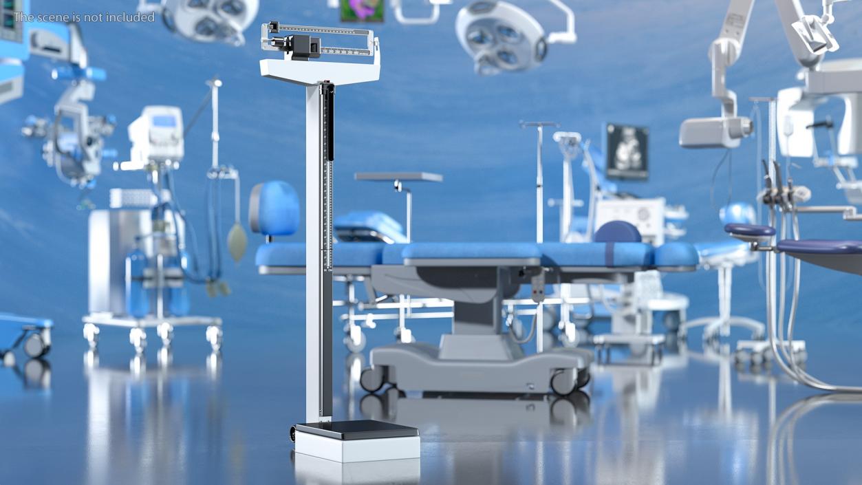 3D model Physician Weighing Scale with Height Rod