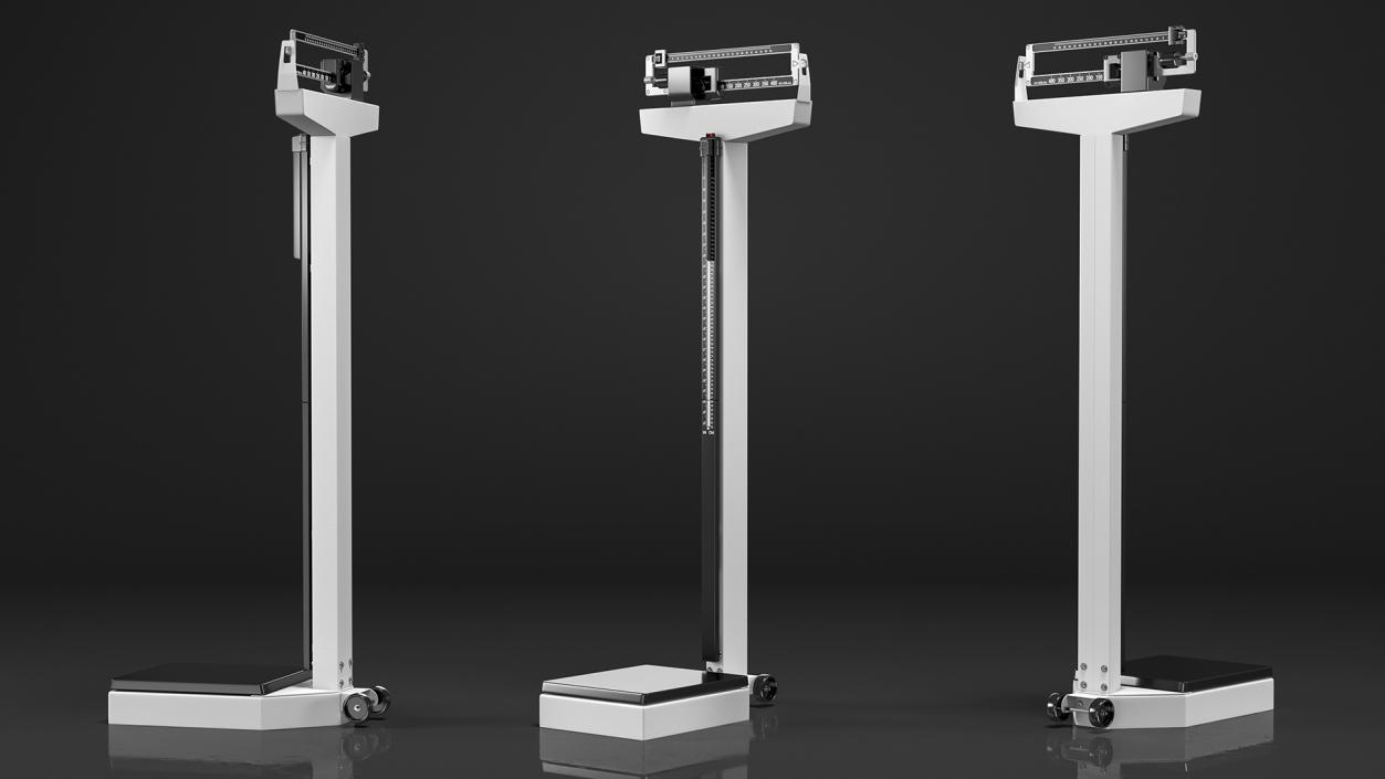 3D model Physician Weighing Scale with Height Rod