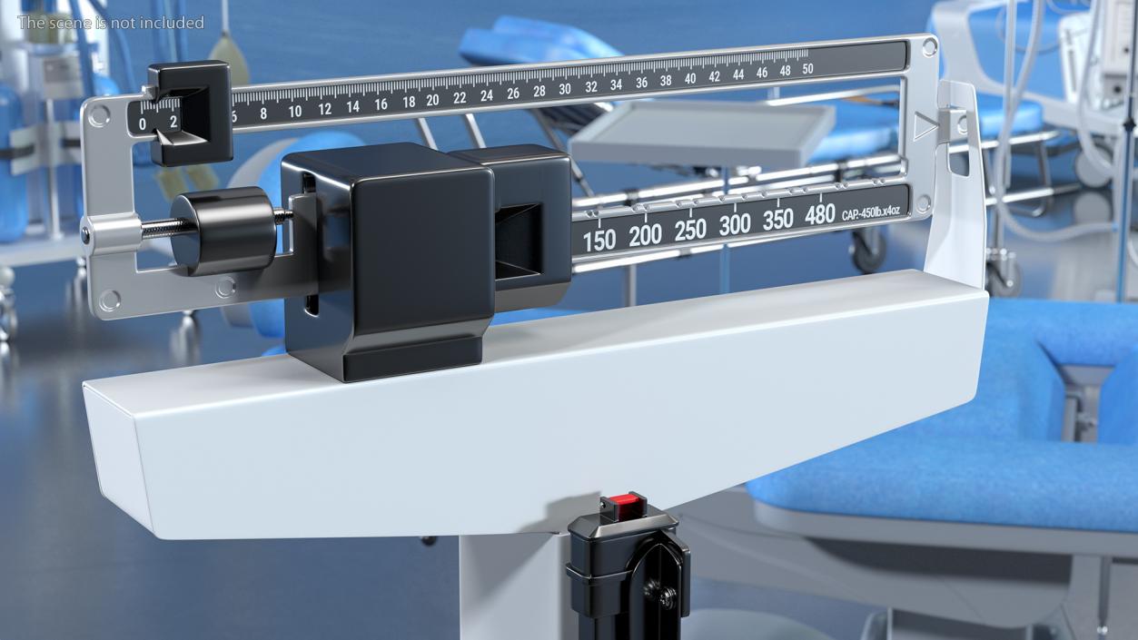 3D model Physician Weighing Scale with Height Rod