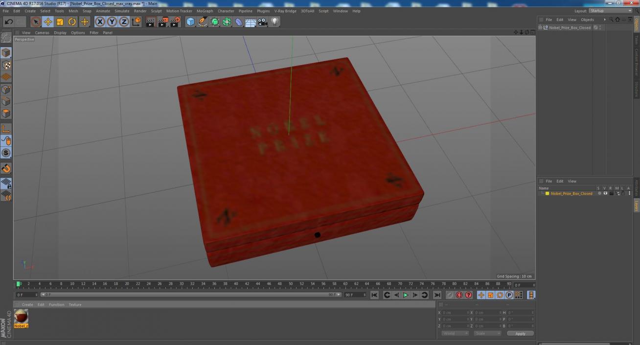 Nobel Prize Box Closed 3D