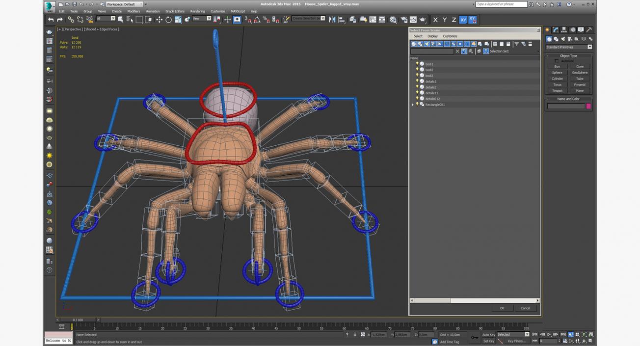 Mouse Spider Rigged 3D model