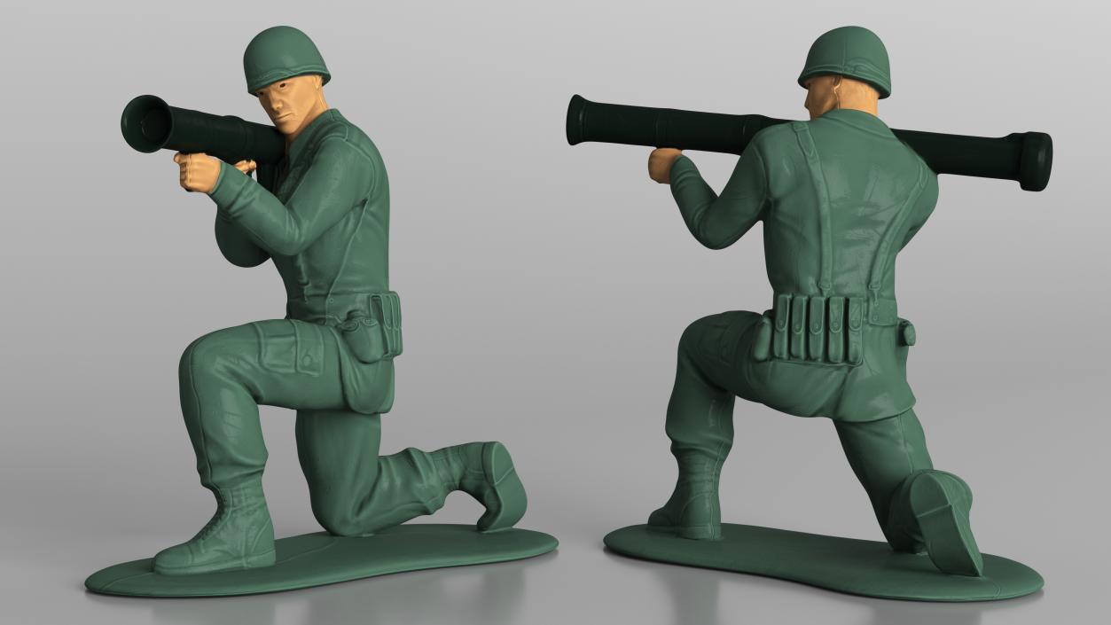 3D model Toy Soldier with Rocket Launcher Bazooka