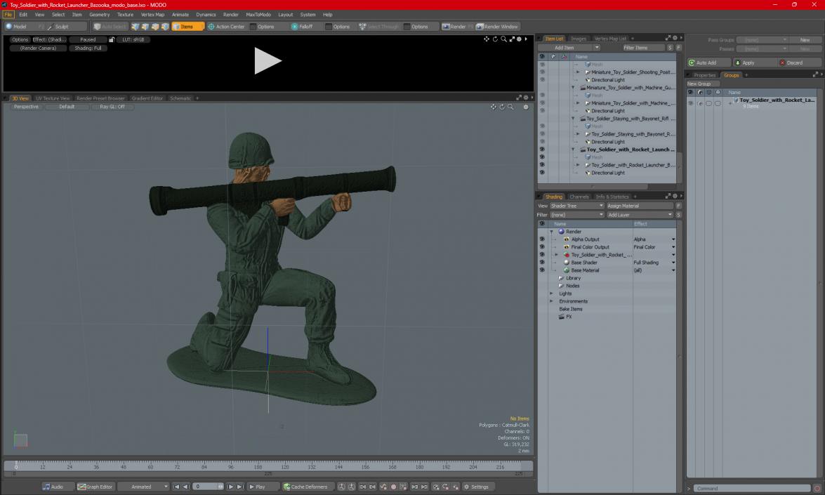 3D model Toy Soldier with Rocket Launcher Bazooka