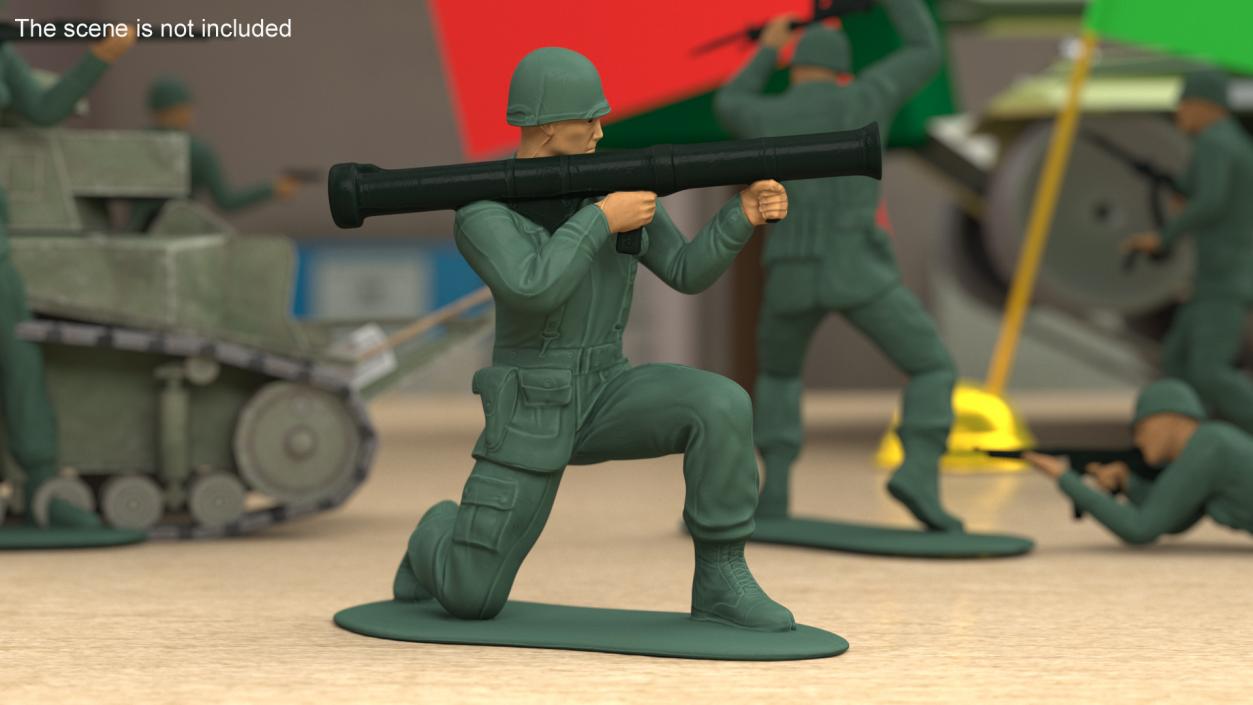 3D model Toy Soldier with Rocket Launcher Bazooka