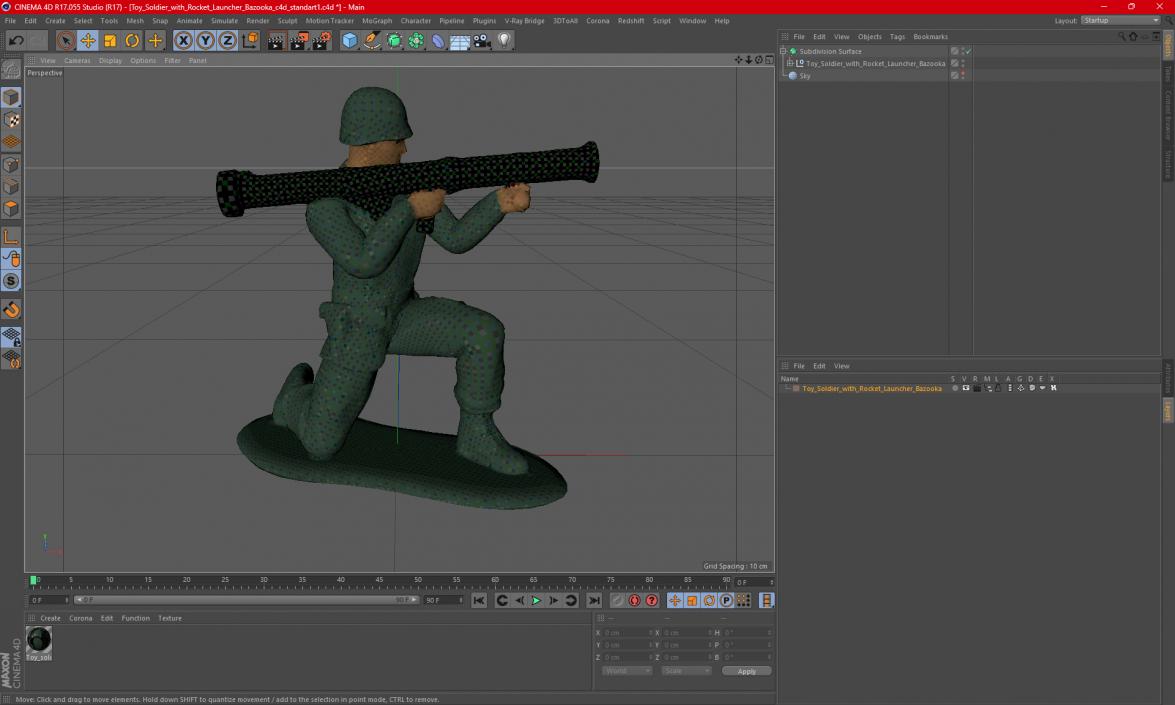 3D model Toy Soldier with Rocket Launcher Bazooka