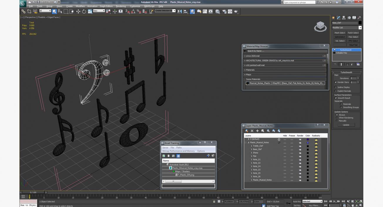 3D Plastic Musical Notes