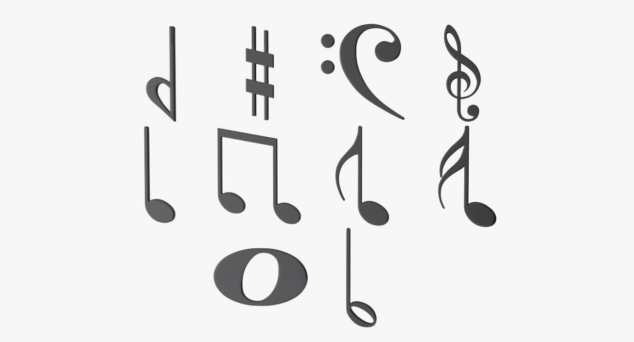 3D Plastic Musical Notes