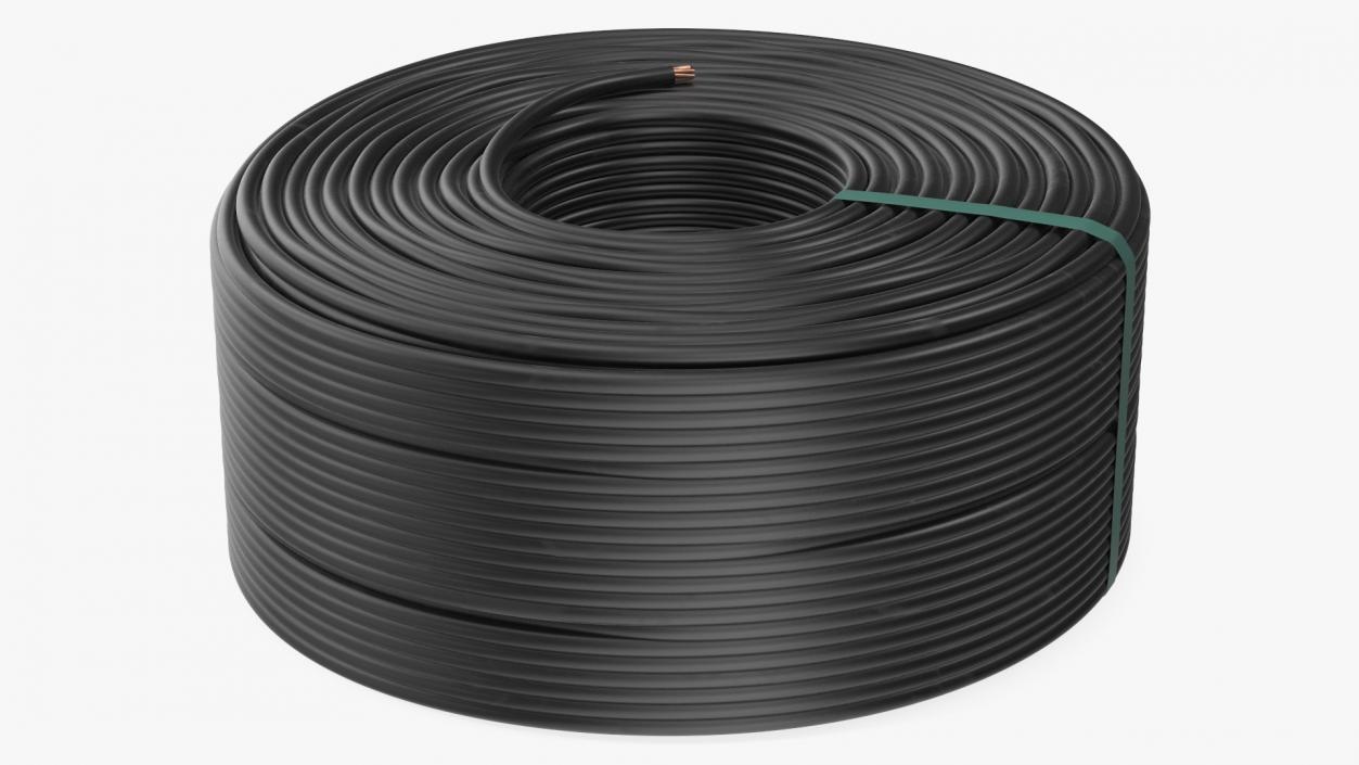 3D model Coil Cable Flexible Black