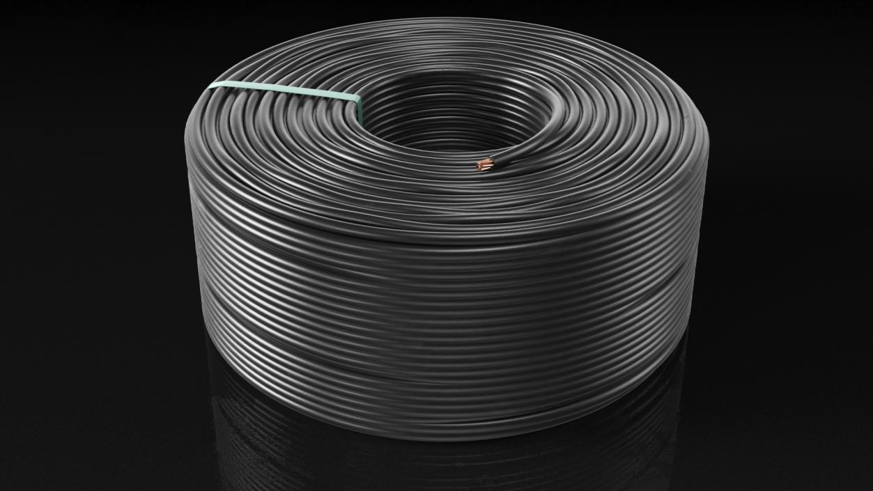 3D model Coil Cable Flexible Black