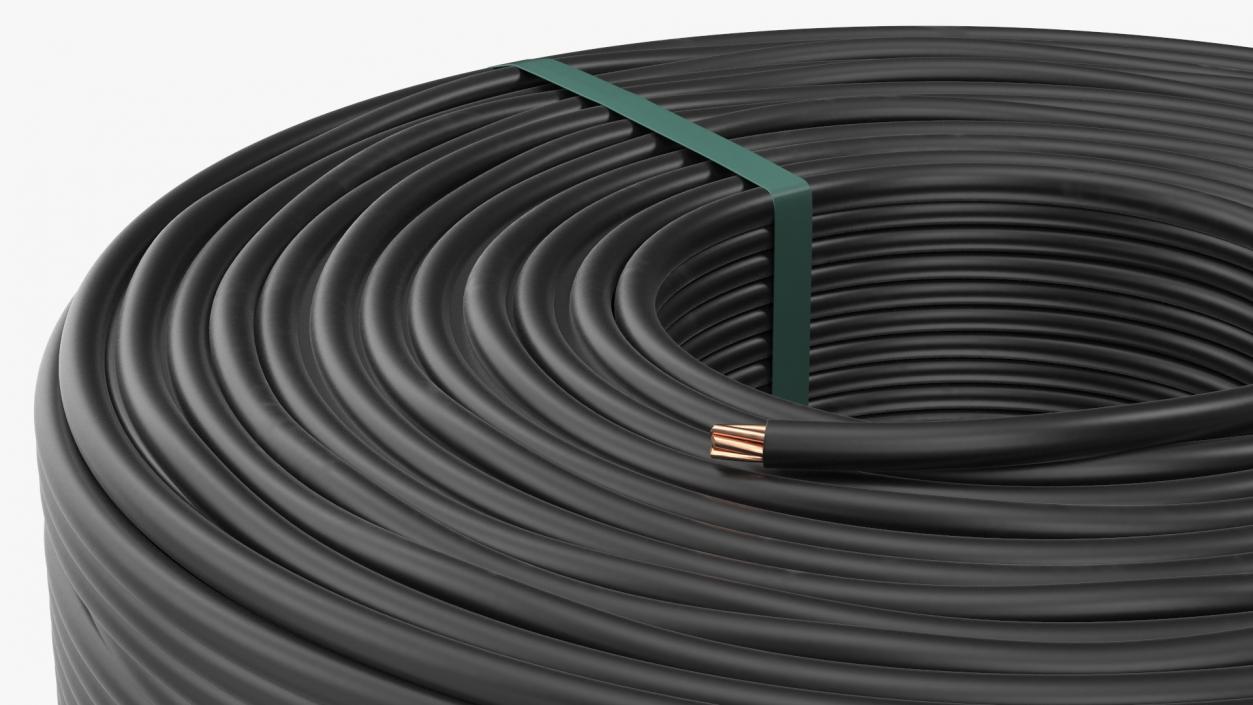 3D model Coil Cable Flexible Black