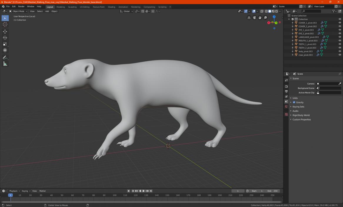 3D model Meerkat Walking Pose