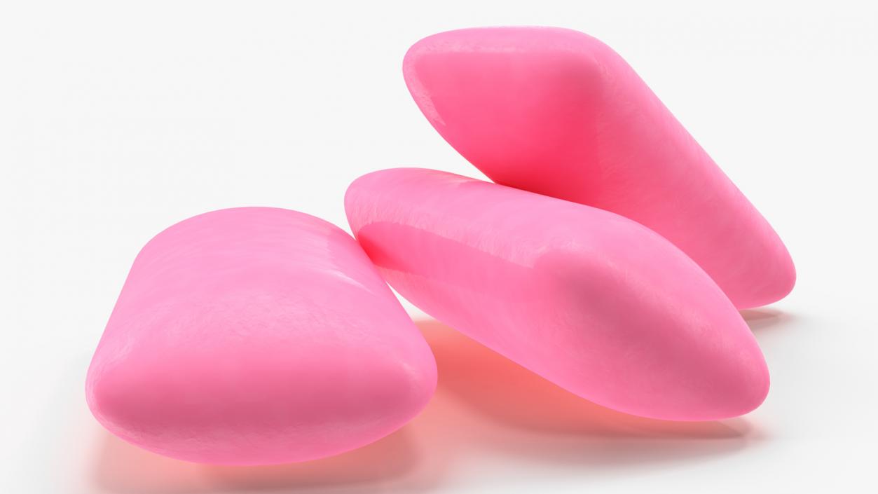 3D Fruit Chewing Gum Pads Purplepink model