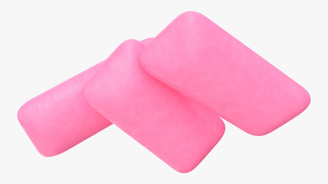 3D Fruit Chewing Gum Pads Purplepink model