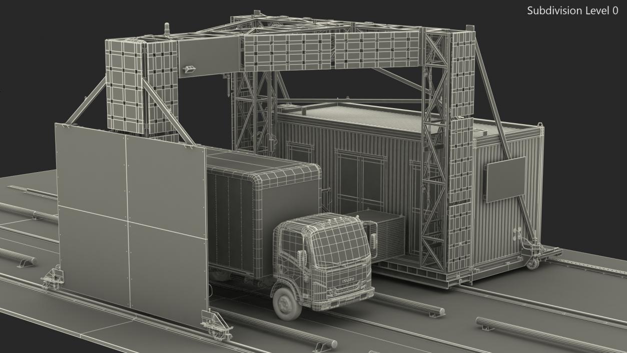 Freight Scanner HCVG with Isuzu Truck Rigged 3D model