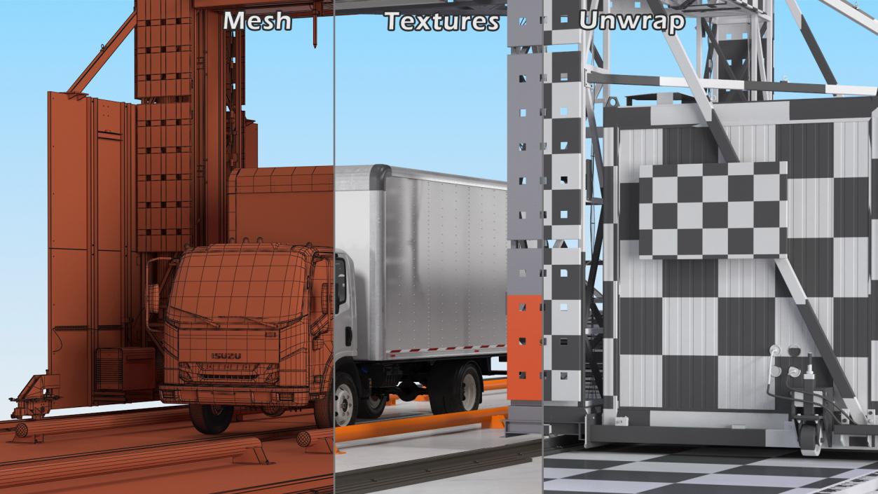 Freight Scanner HCVG with Isuzu Truck Rigged 3D model