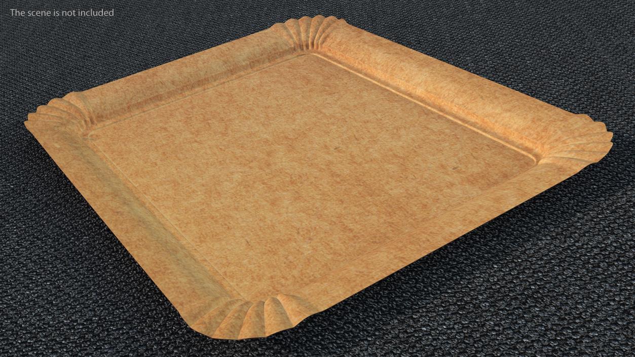 Brown Rectangle Paper Plate 3D