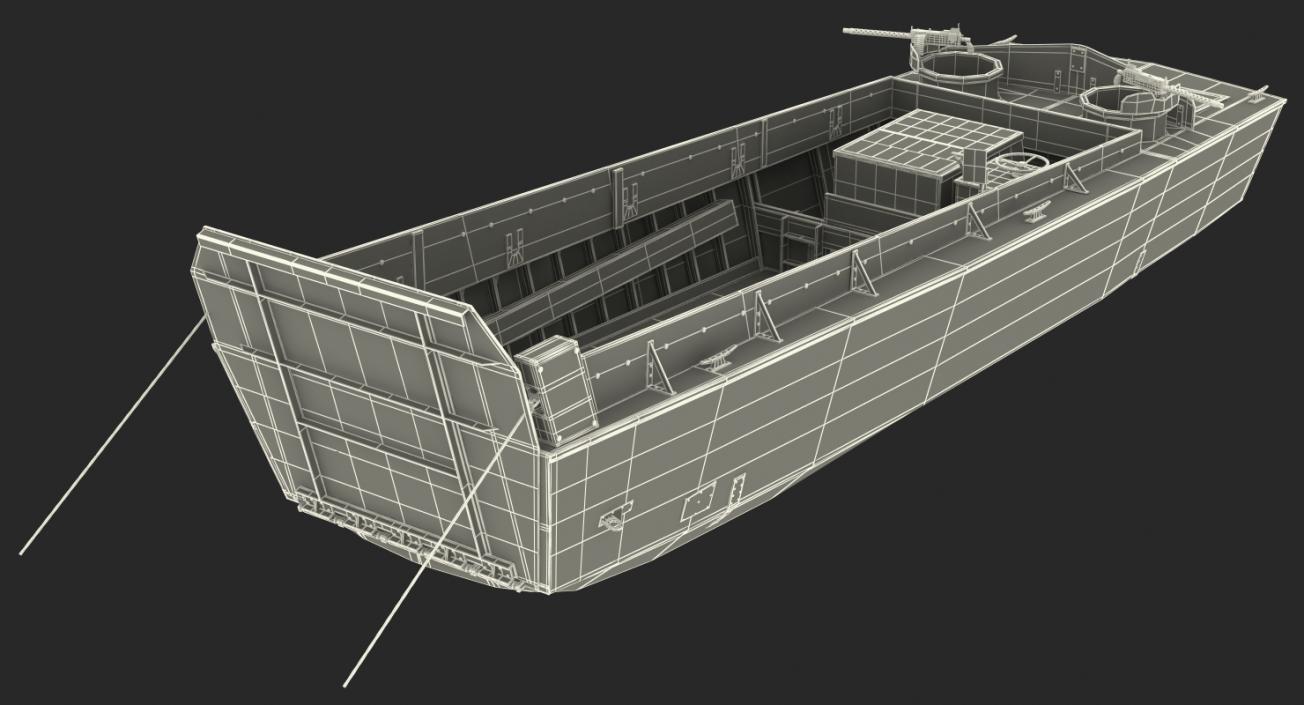 3D model Higgins Boat Rusty Rigged