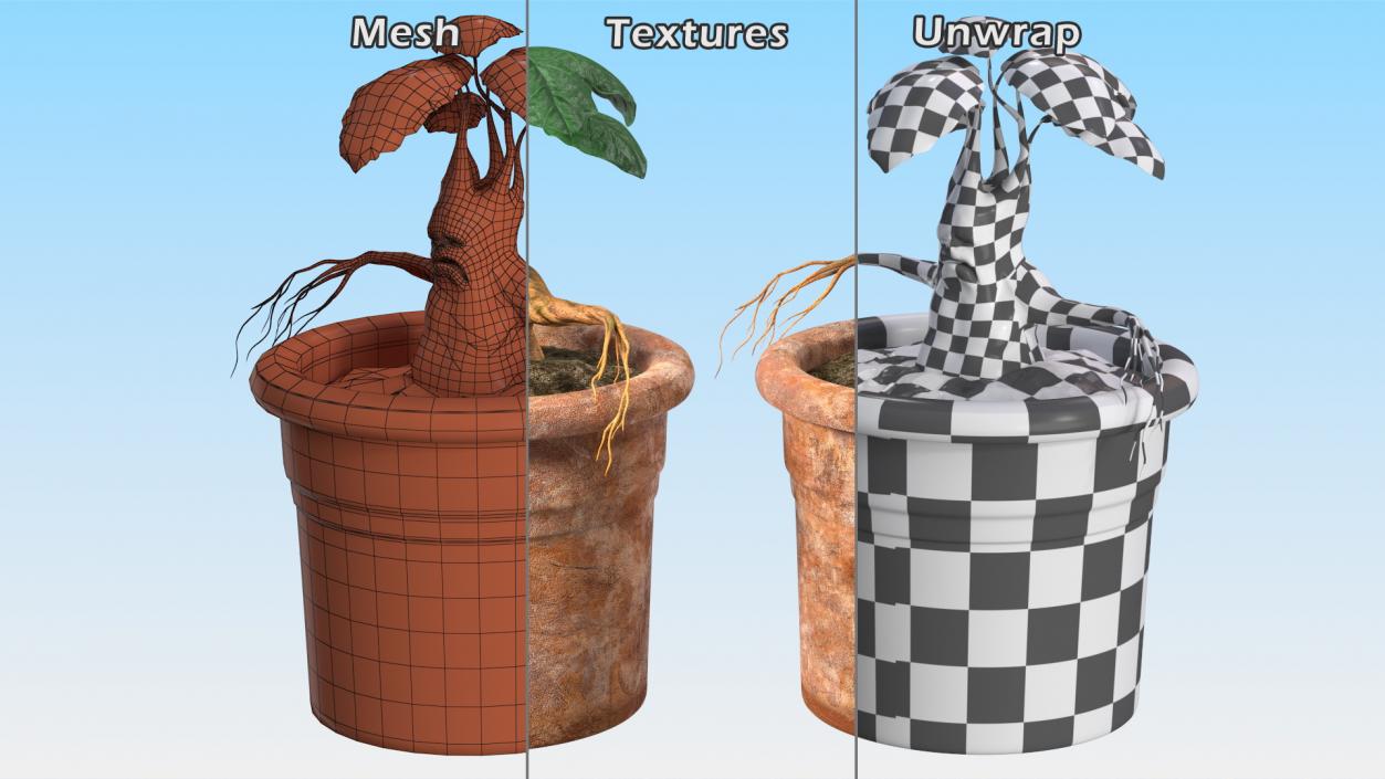 3D Mandragora Flower Pot