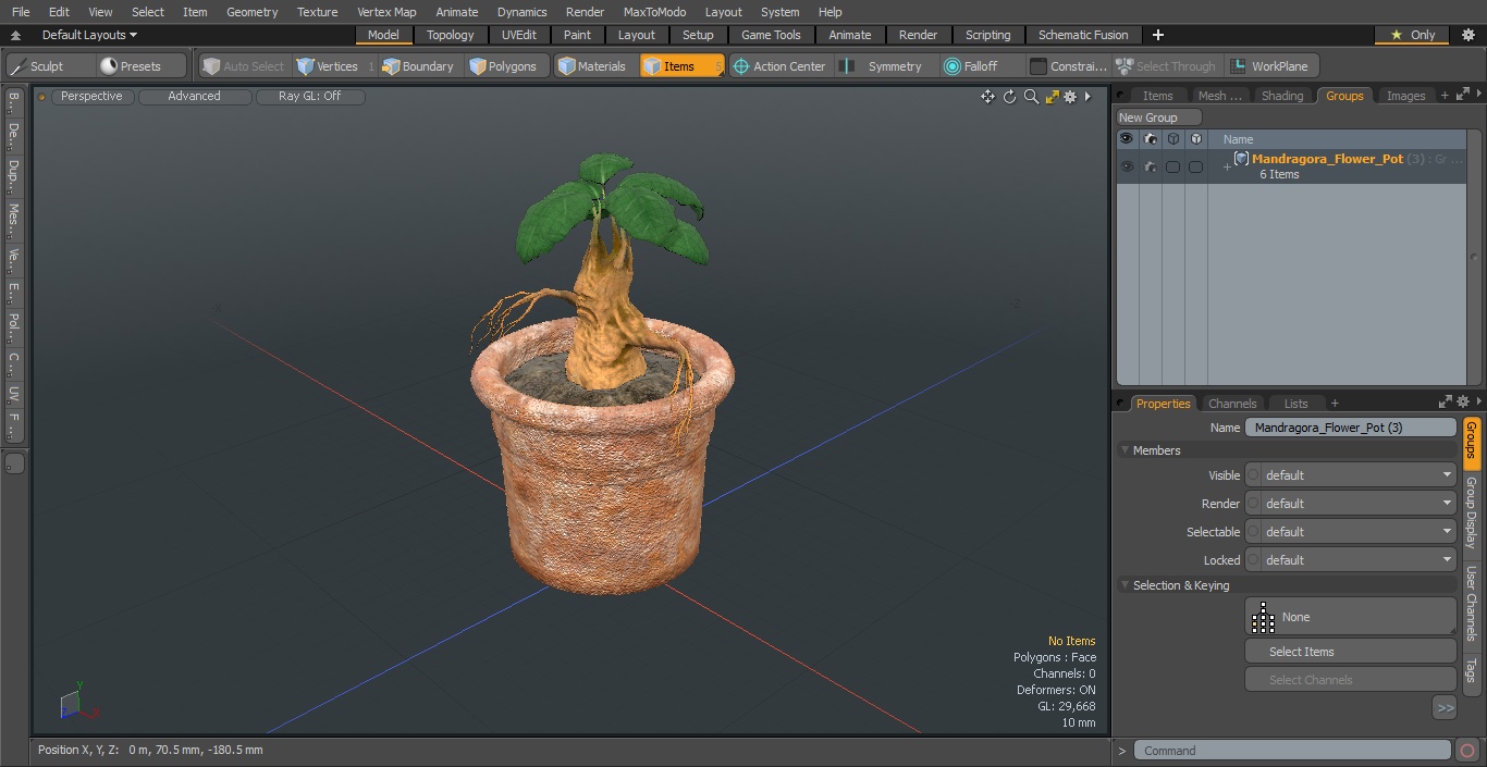 3D Mandragora Flower Pot