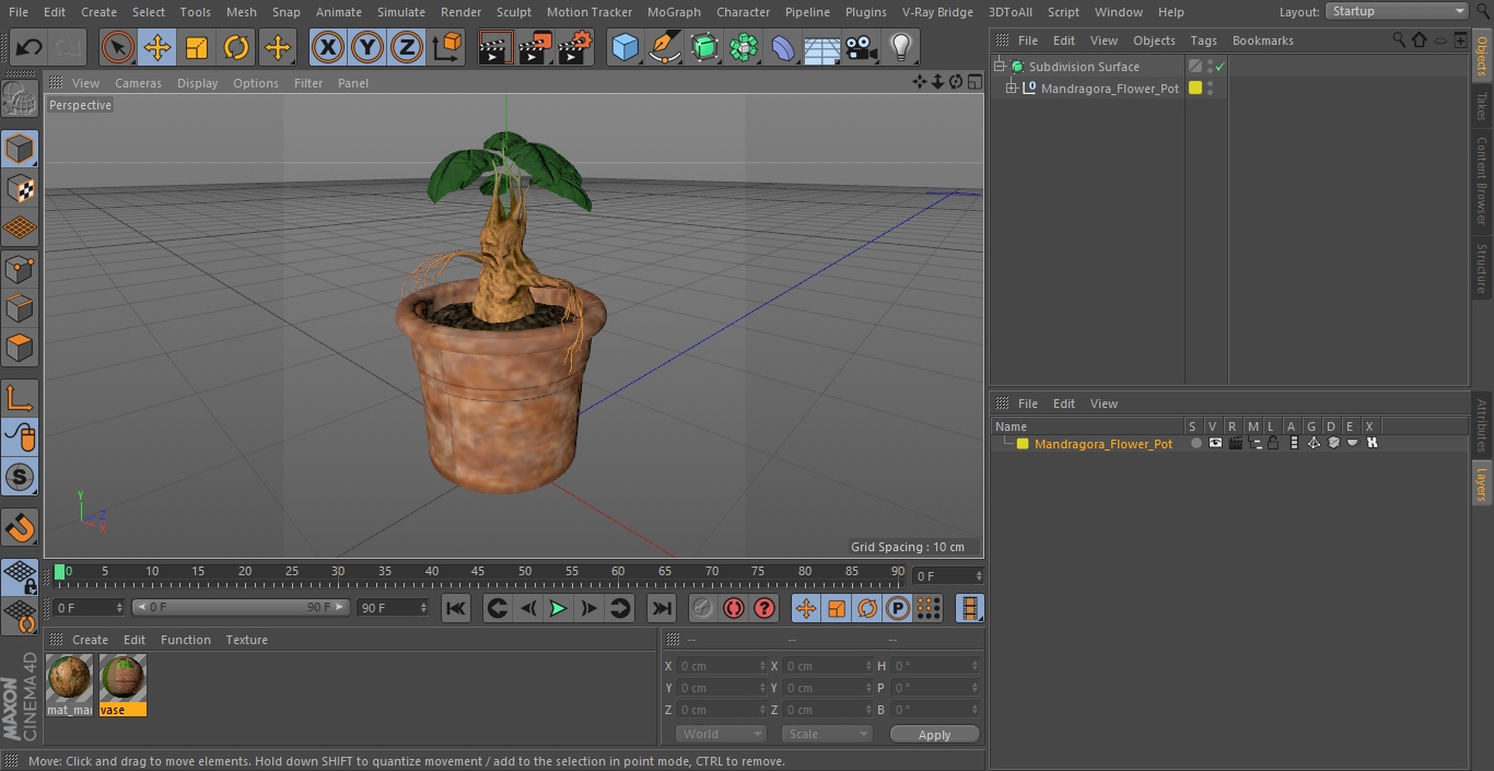 3D Mandragora Flower Pot