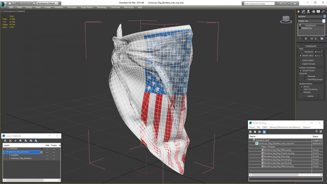 3D American Flag Bandana