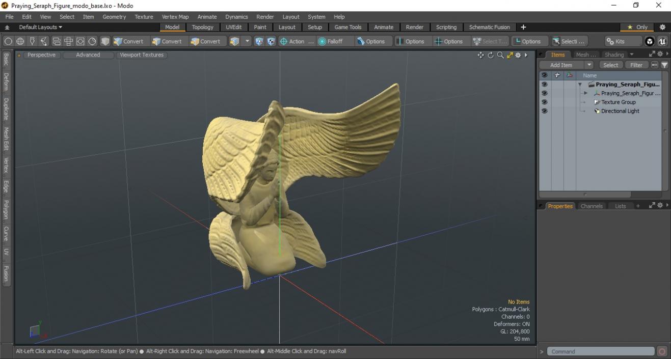 3D Praying Seraph Figure for 3D Print 2