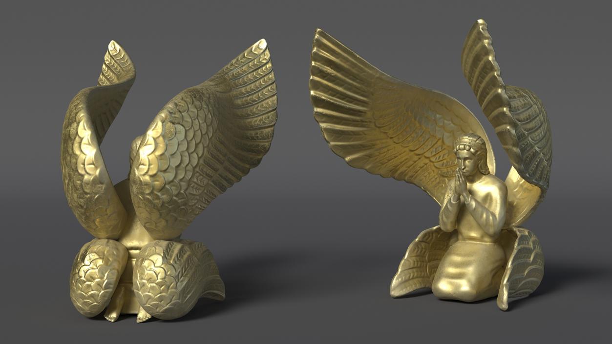 3D Praying Seraph Figure for 3D Print 2