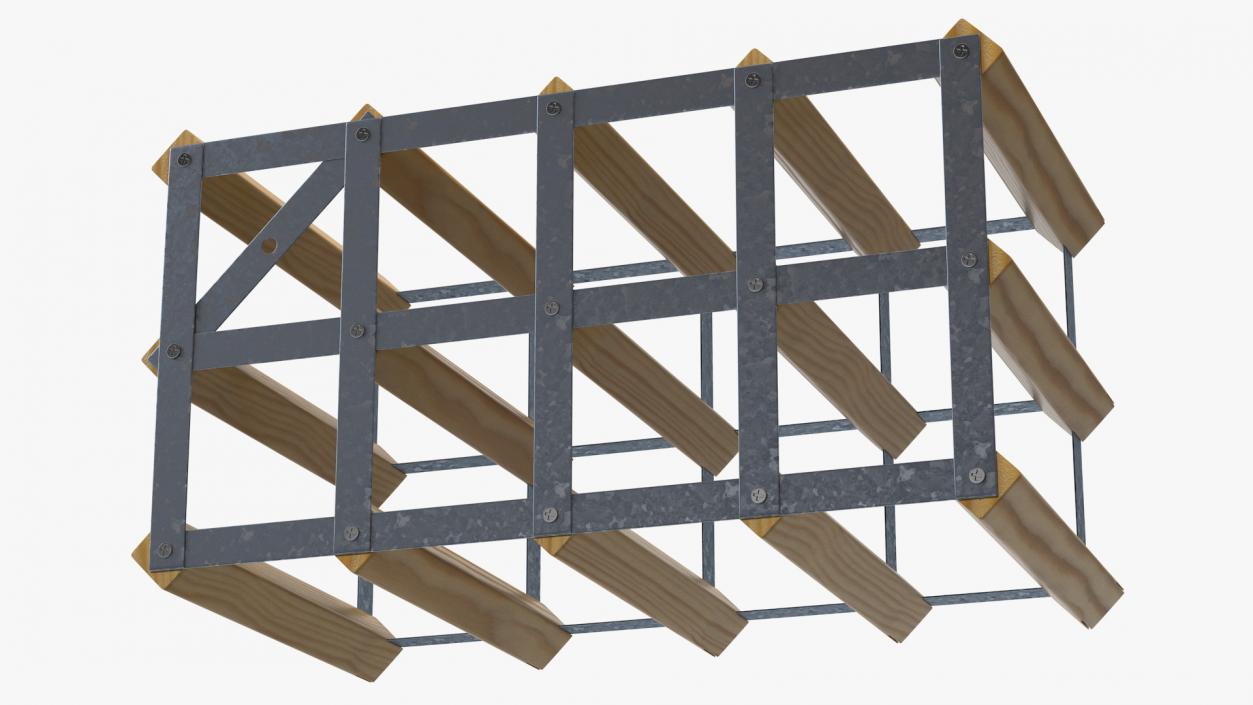 3D Wooden Wine Racks Collection model