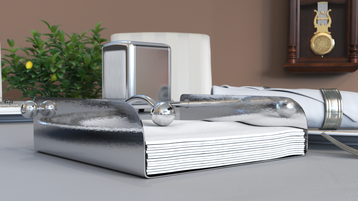 Napkin Holder Stainless Steel Full 3D model