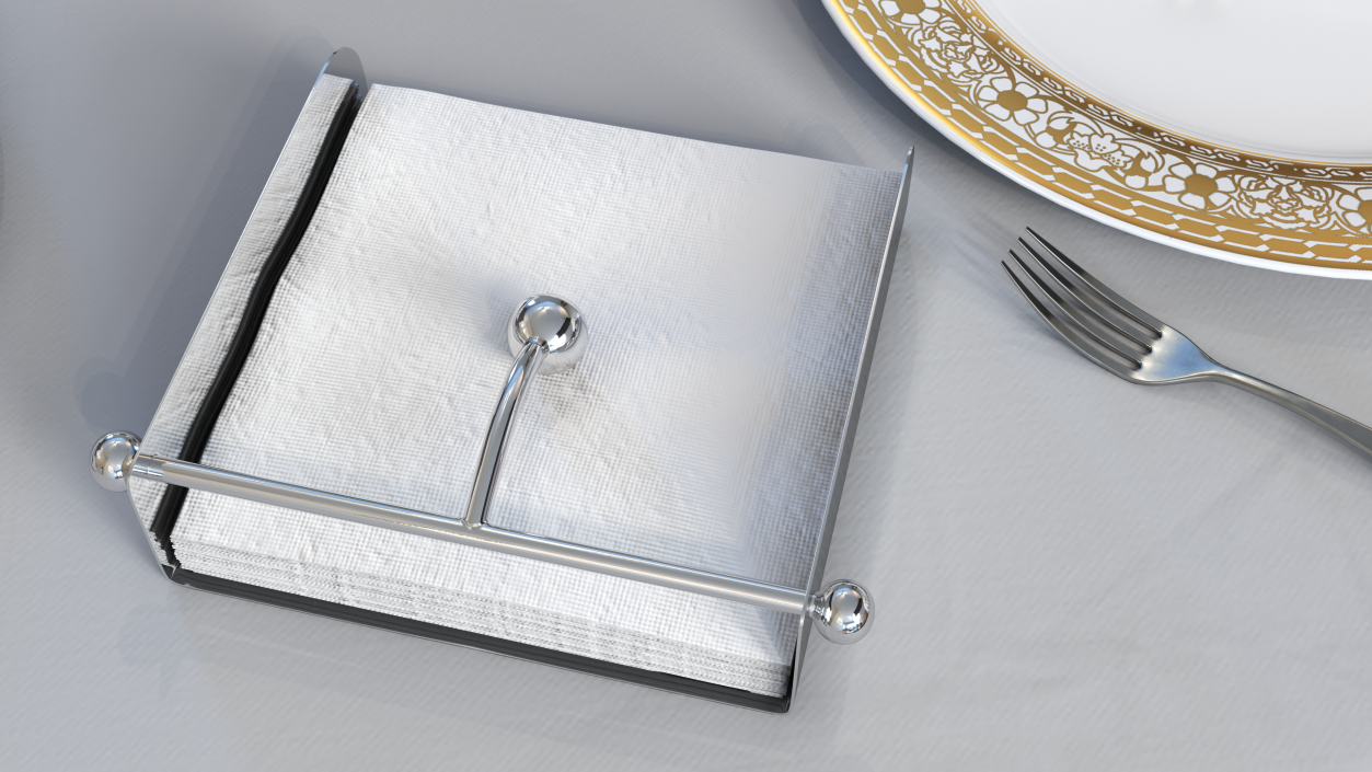 Napkin Holder Stainless Steel Full 3D model