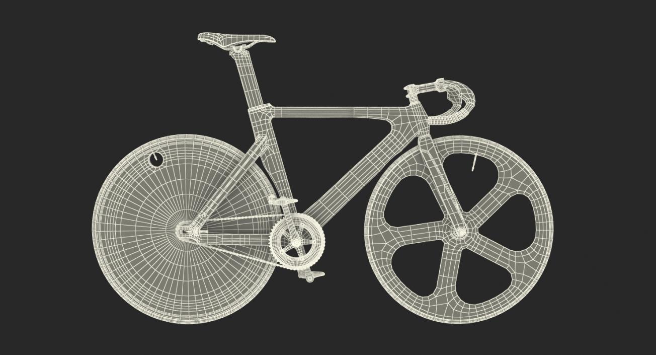 Blue Track Bike Dolan DF4 Carbon Rigged 3D model