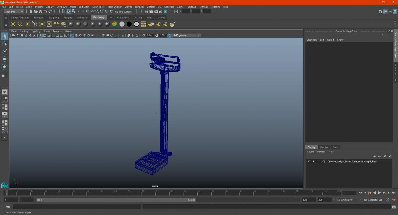 3D model Detecto Weigh Beam Scale with Height Rod