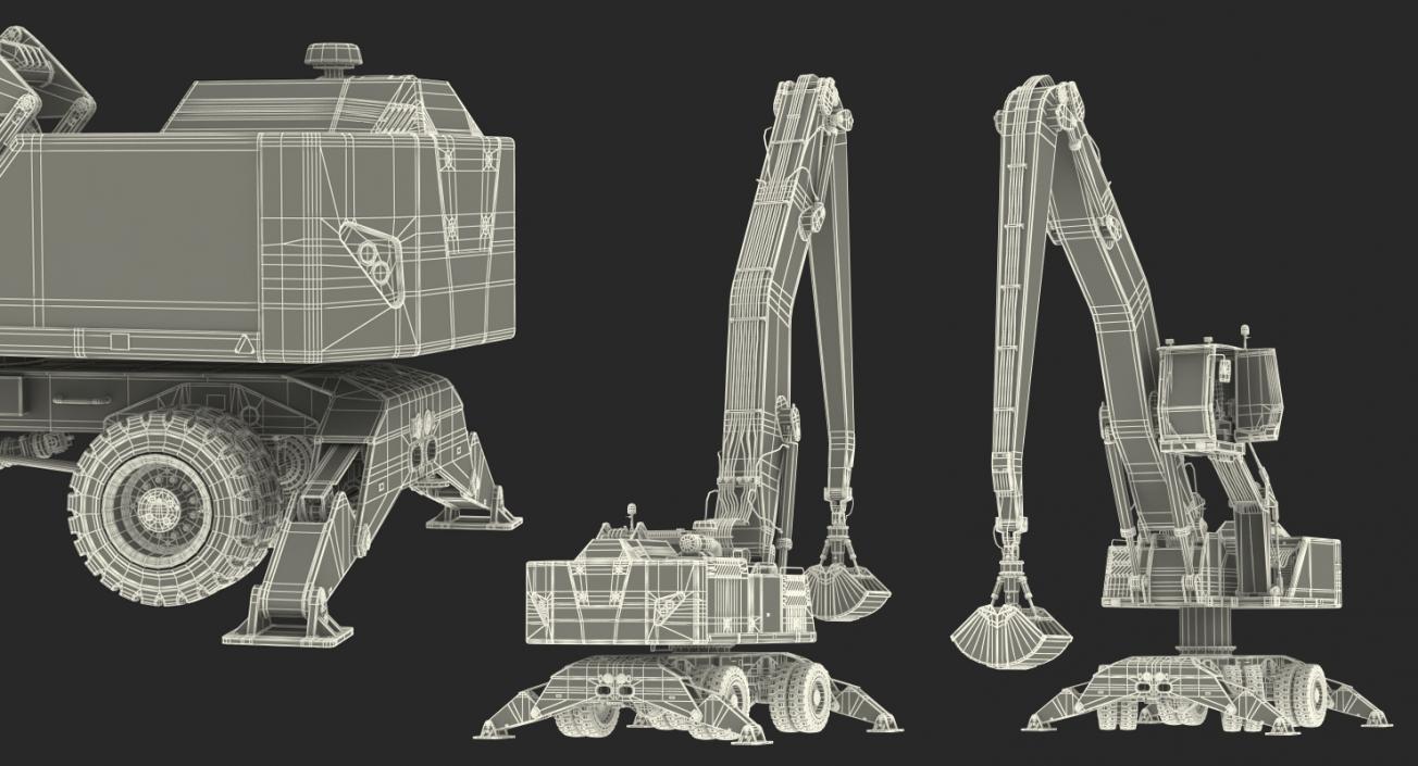 Grab Loader Terex Fuchs MHL360 Rigged 3D