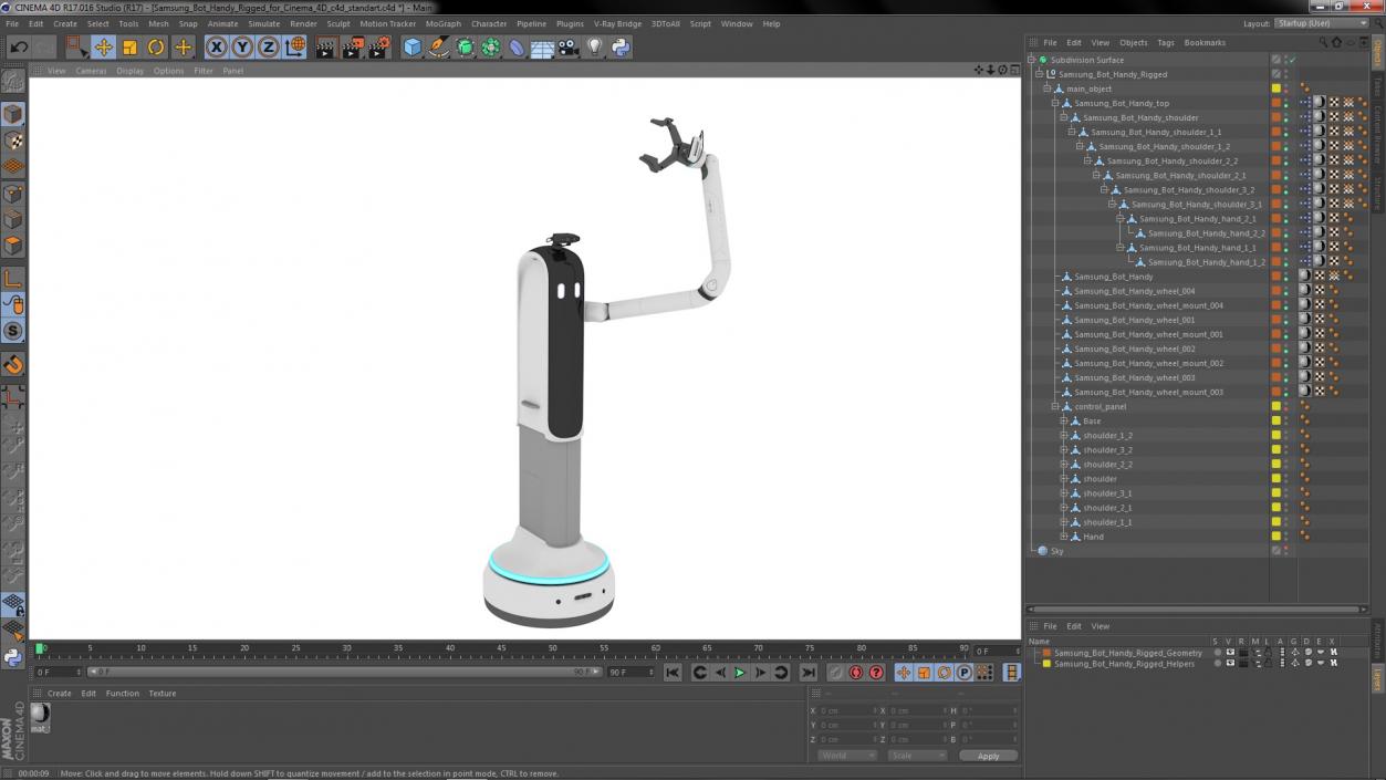 3D Samsung Bot Handy Rigged for Cinema 4D model