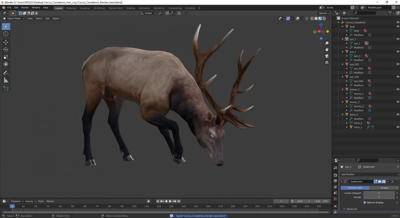 Cervus Canadensis 3D