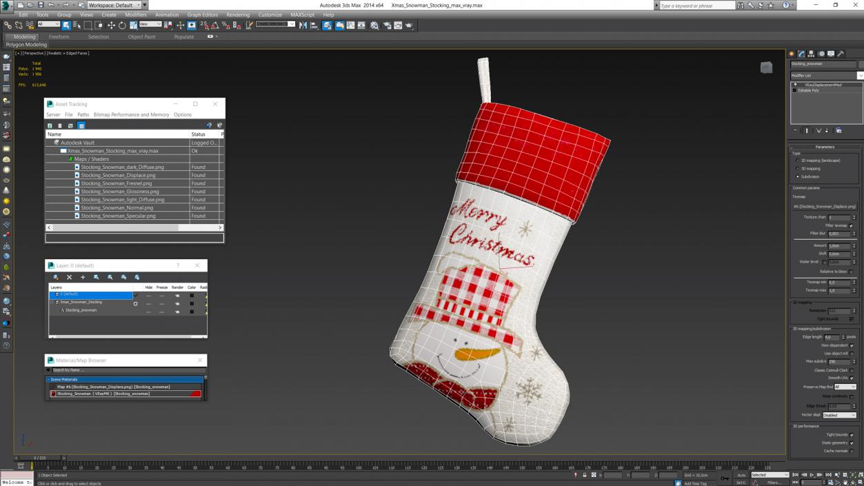 3D Xmas Snowman Stocking