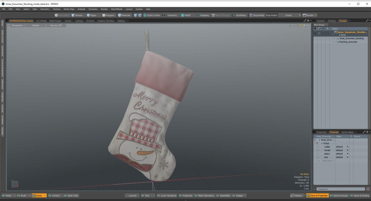 3D Xmas Snowman Stocking