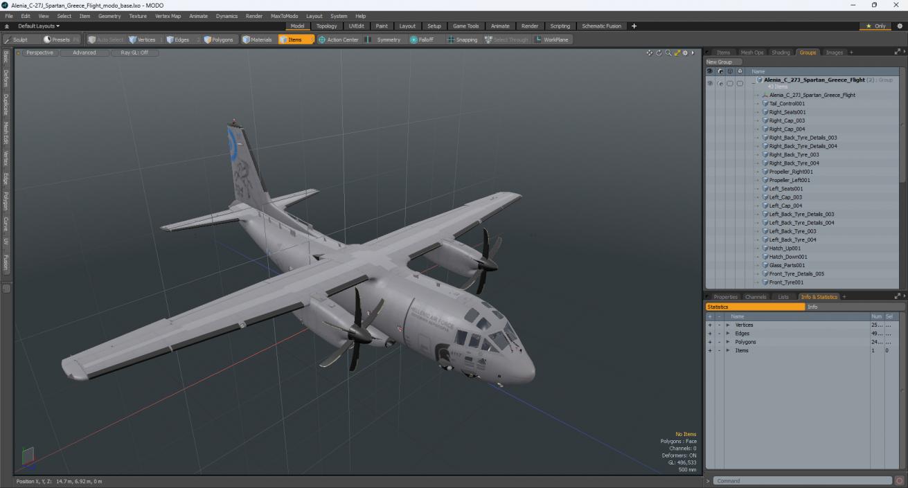 Alenia C-27J Spartan Greece Flight 3D model