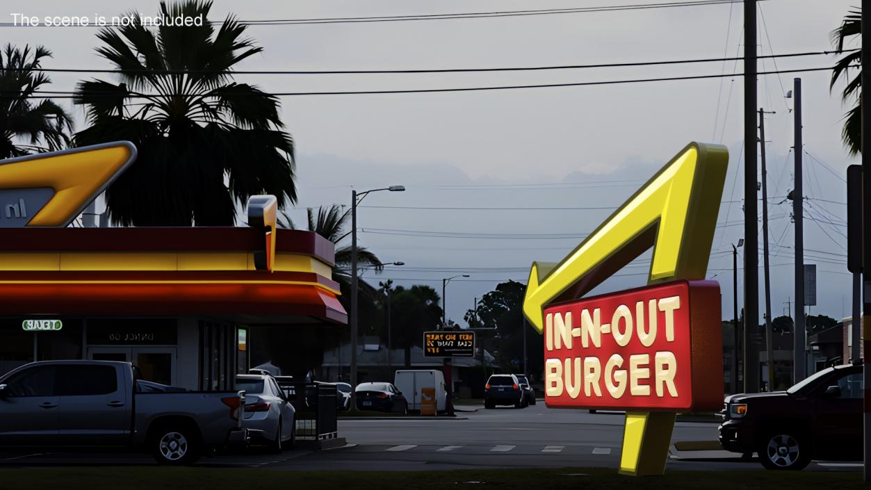 3D In N Out Burger Sign Light