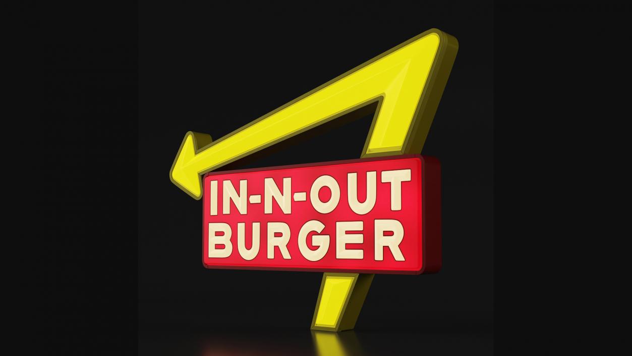 3D In N Out Burger Sign Light