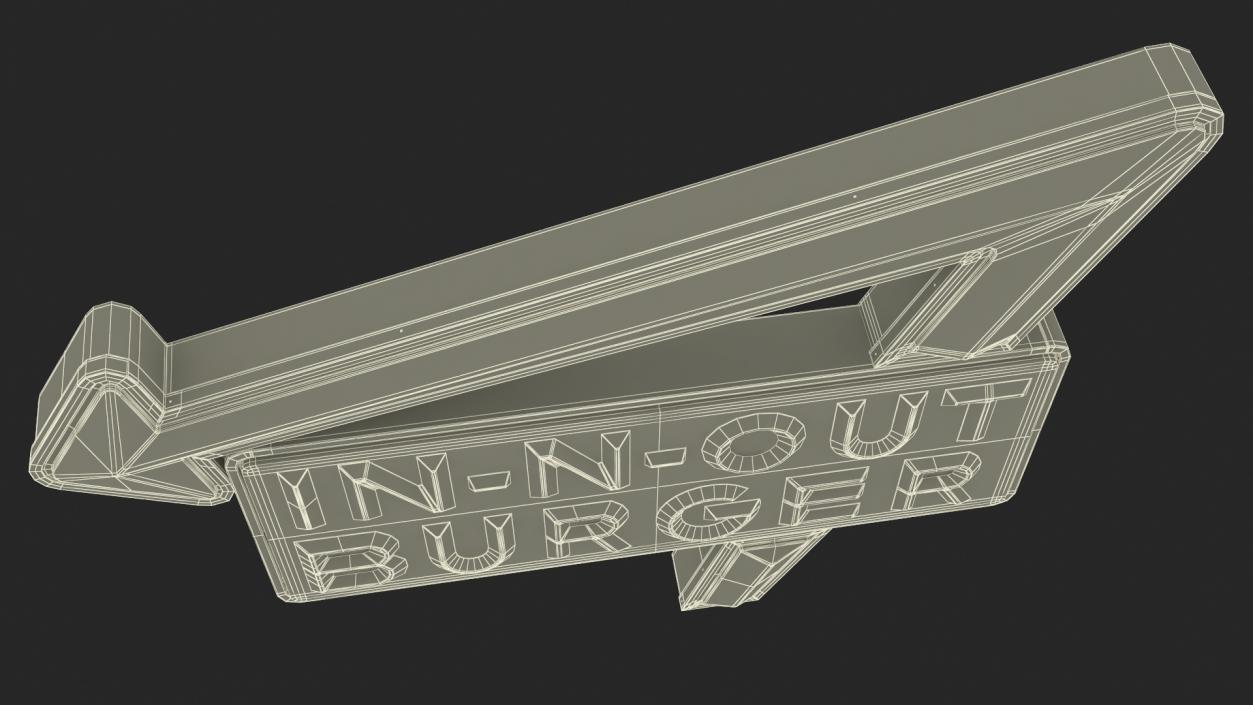 3D In N Out Burger Sign Light