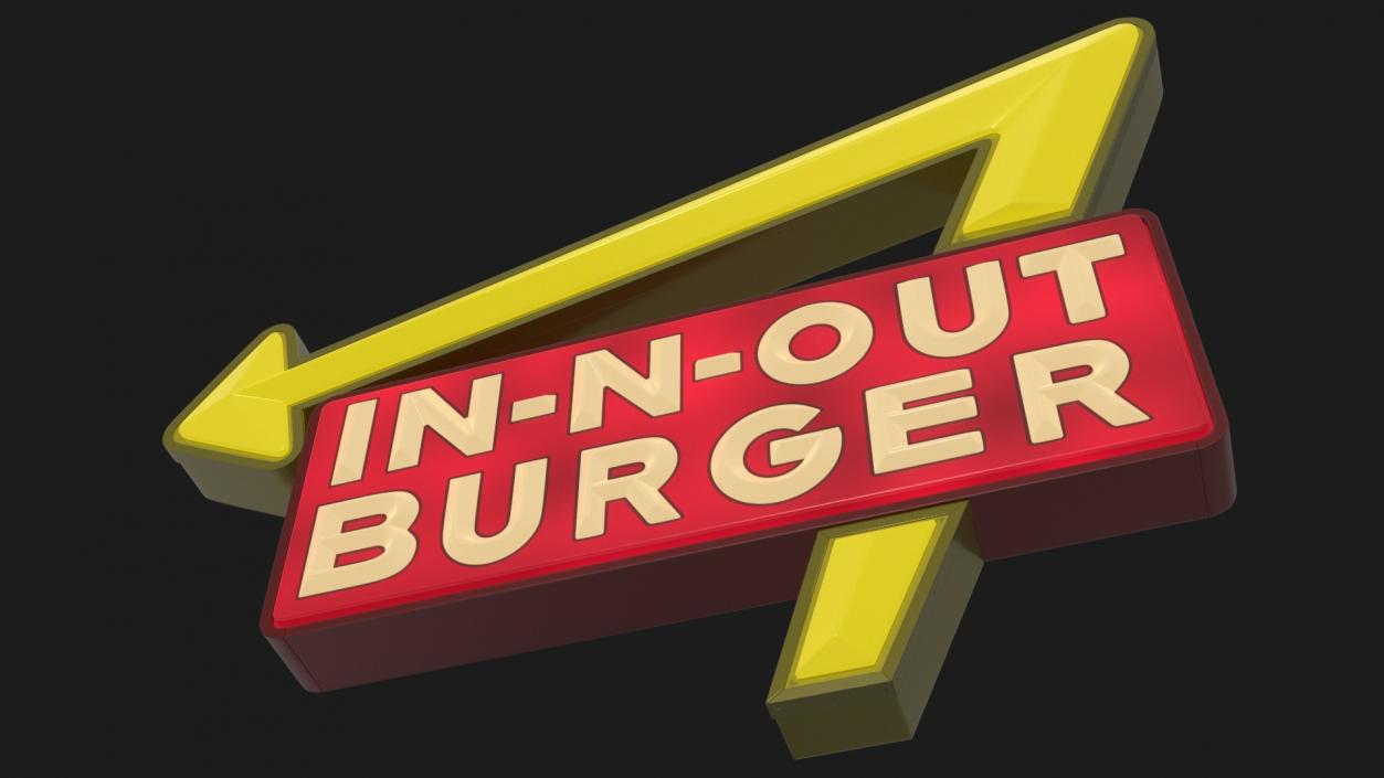 3D In N Out Burger Sign Light