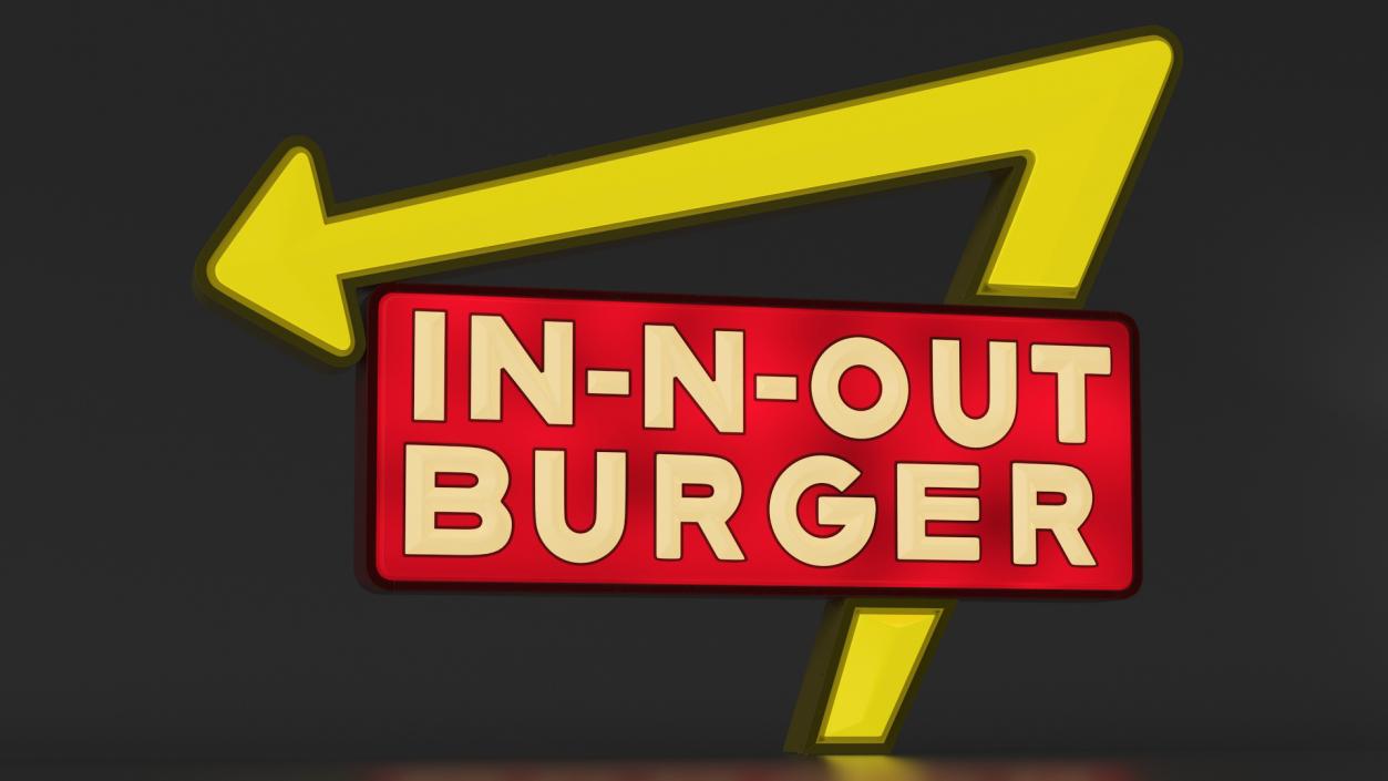 3D In N Out Burger Sign Light