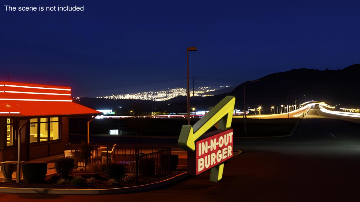 3D In N Out Burger Sign Light