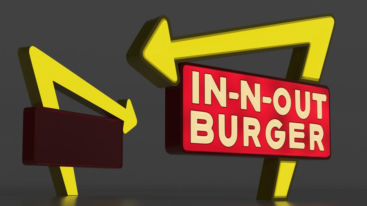 3D In N Out Burger Sign Light