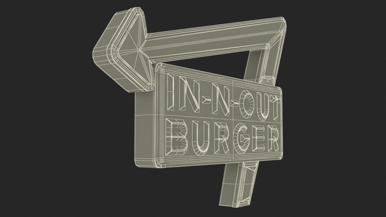 3D In N Out Burger Sign Light